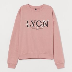 H&M Powder Pink "Lyon" Motif Sweatshirt